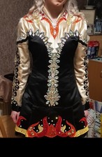 Stunning Black & Gold Irish Dance Dress Approx Size 10