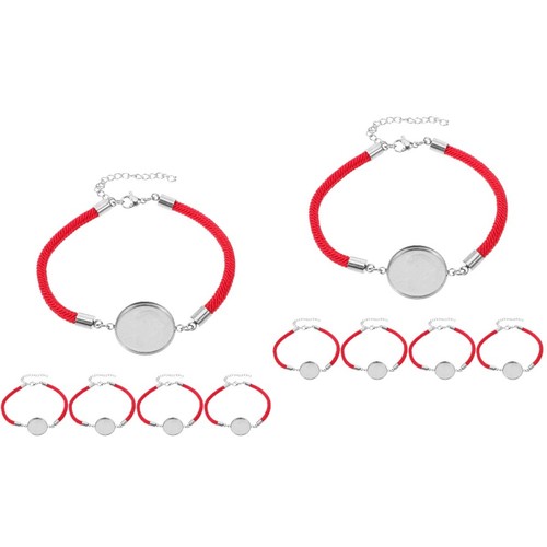 10pcs red round bezel - red,