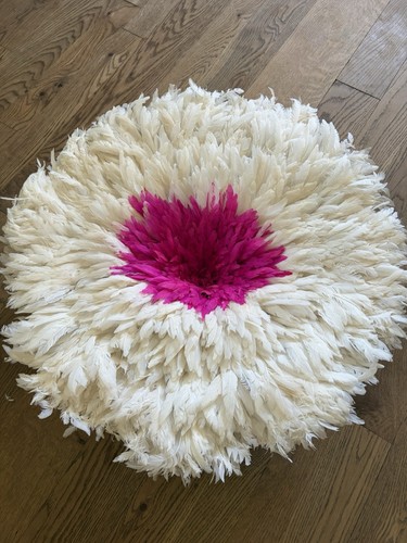 Pink white traditional feather - white,