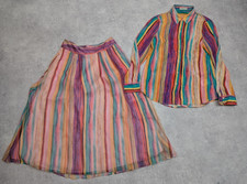 Uta Raasch Set UK 10 Blouse Skirt Shirt Silk Boho Hippie Vtg Peter Hahn 90s Top