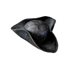 Black pu pirate hat fancy dress pirates Caribbean Halloween captain unisex party