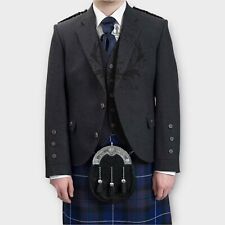 Charlie Prince Scottish Gray Coat Kilt Jacket And Coat Men's Ex-Hire Wool Coat