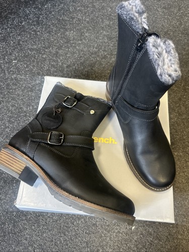 Women black leather - black, bench