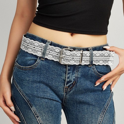 White floral lace waistband - floral,