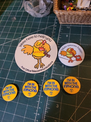Vintage retro buzby badges - vintage, b.t