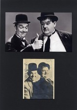 TOP ACTORS Stan Laurel & Oliver Hardy autographs, signed vintage photo & mounted
