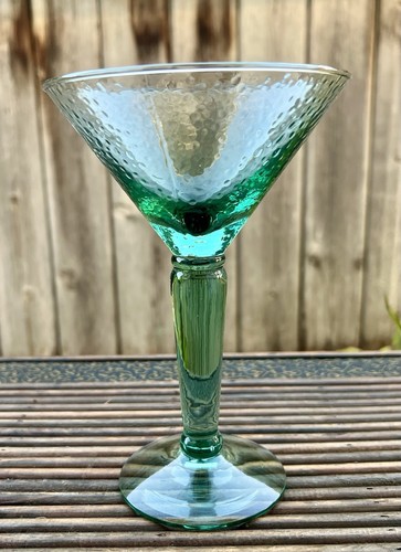 Handblown aqua green hammered - aqua,