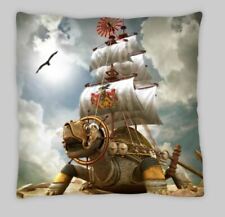  Steampunk Tortoise Ship pIRATE   Cushion Cover  45cm weird 