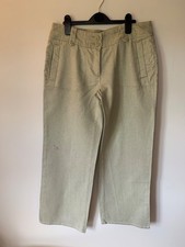 Fat Face wide leg beige linen