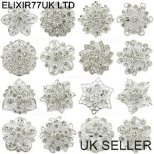 JOB LOT SILVER DIAMANTE FLOWER