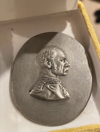 Old metal medallion - metal,