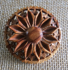 Wood FLOWER BLOOM PIN Vintage