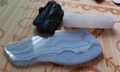 Slab blue lace agate - blue, black