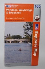 Ordnance Survey Explorer Map - Windsor, Weybridge & Bracknell, Sheet 160 - 2005