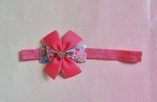 Handmade Girls Baby/Toddler Elastic Stretchy Barbie Ribbon Bow Headband