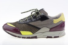 Lanvin Runner Low Top Black/Grey/Burgundy Unisex Men's Trainers Size UK 6