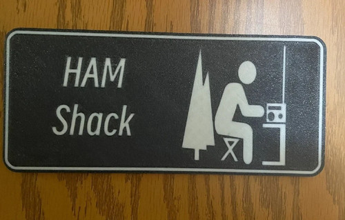 New ham shack - shack, sign