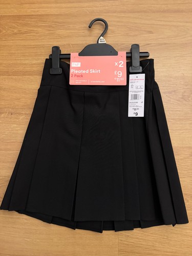 Girls black school pleated - school,