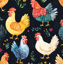 Funky Chickens! 100% Cotton
