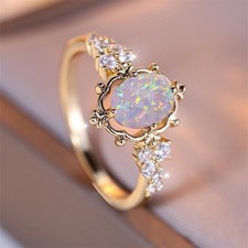 Vintage Gold Fire Opal Oval