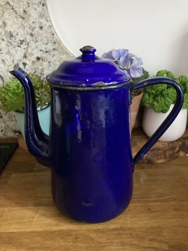 Vintage cobalt blue - vintage, enamel