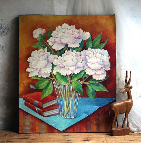 Oil painting flowers - oil,