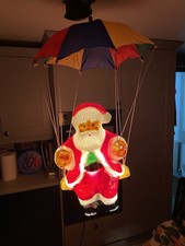 Vintage Santa Blow mold On Parachute Light Up
