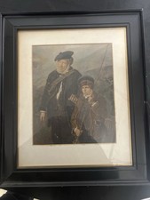 Vintage Framed Scottish Print – “The Ghillie & The Boy” – John Mathieson