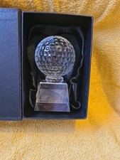 Crystal paperweight featuring