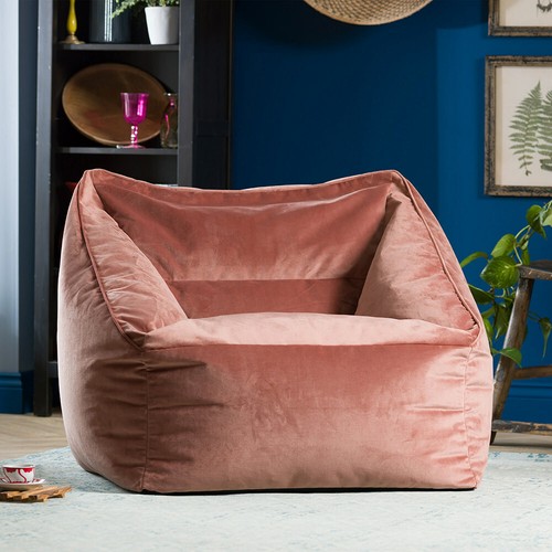 Adults velvet armchair bean - armchair,