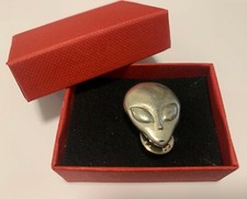 ALIEN HEAD UFO SILVER PEWTER