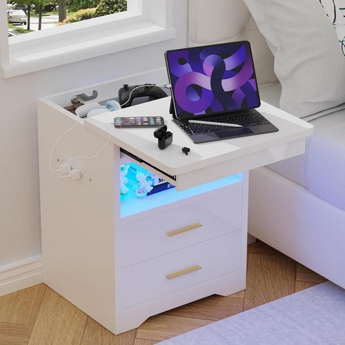 Led nightstand bedside table - led,