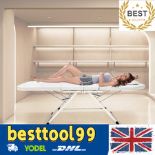 182cm Long Luxury Folding Massage Table Professional Massage Bed 3 Fold White UK