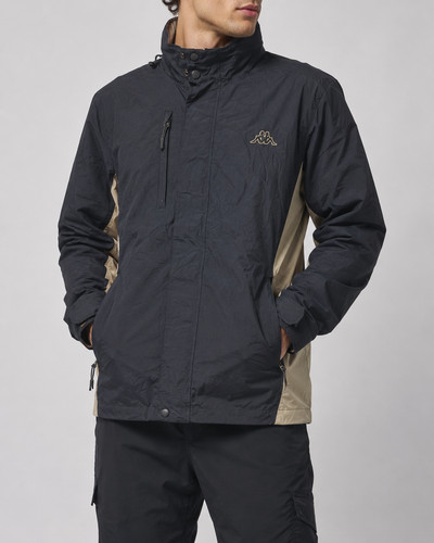 Kappa windbreaker black beige - windbreaker, black/beige