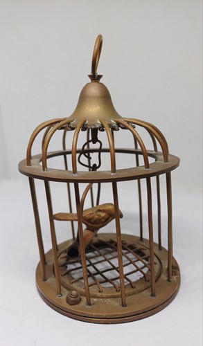 Vintage brass birdcage with - brass,