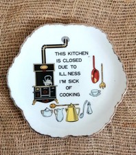 Vintage Humorous Ceramic Plate Kitchen Closed Sign Gift 7 Inch Diameter