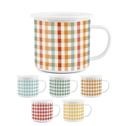 Enamel camping mugs set - mugs,