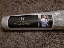 Kelly Hoppen Vintage Flock Wallpaper Roll In Perfect Taupe Colour 1 Roll x 10m