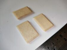 3 x Rectangular Bone Counters  For Inlay / Jewellery 35 X 23 mm   