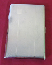 RETRO BRUSHED STEEL ENGINE TURNED SEIGNEUR ENGLAND CIGARETTE / CARD CASE