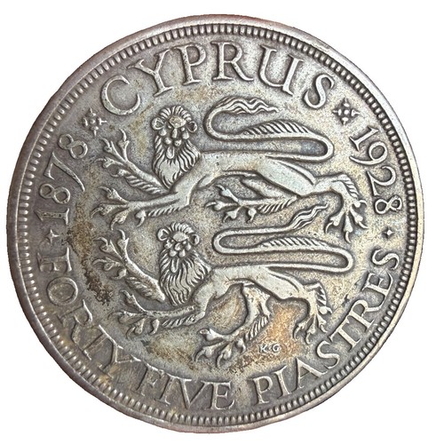 1928 cyprus piastres silver - piastres,