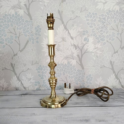 Vtg brass candlestick table - brass,