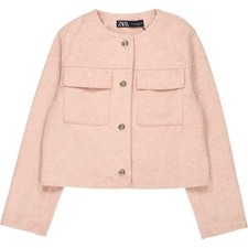 Zara Pink Cropped Jacket