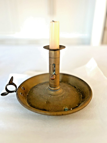 Antique brass chamberstick - antique,