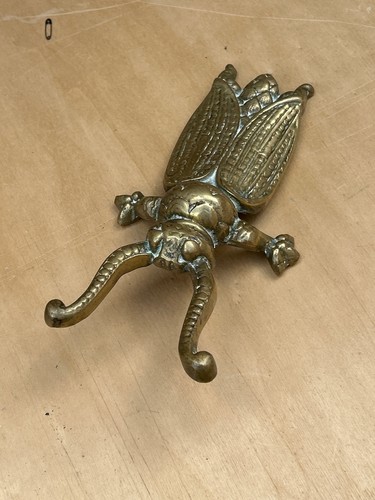 Antique solid brass beetle - brass,