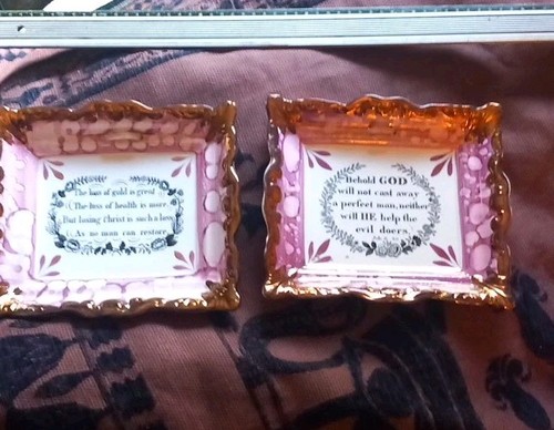 Pair antique sunderland pink - sunderland,
