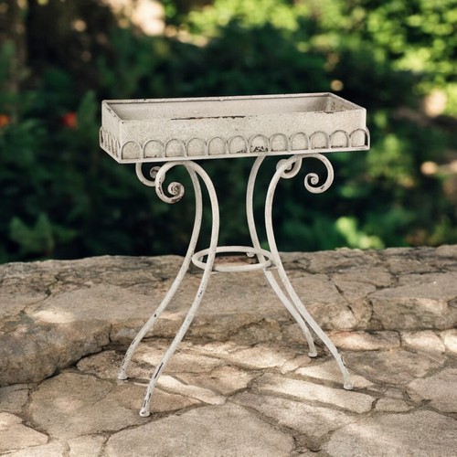 65cm cream metal side table - 65cm,