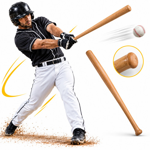 62cm solid wood baseball - wood, bat