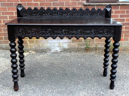 Victorian oak console - , table