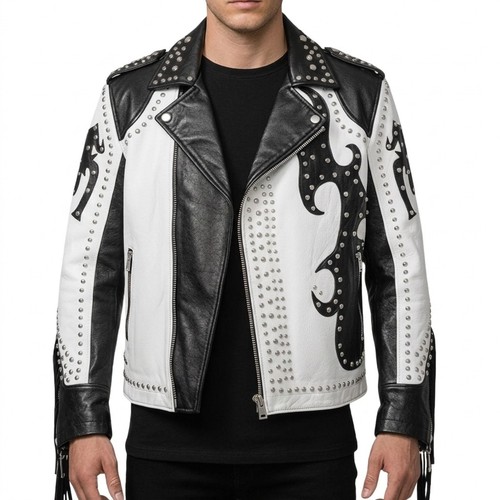 Men handmade studded biker - studded,